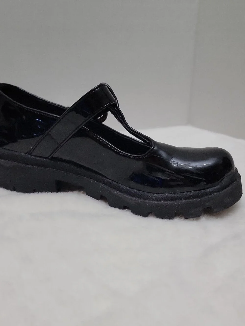 Steve Madden Kids Black Patent T-Strap Dress Shoes
